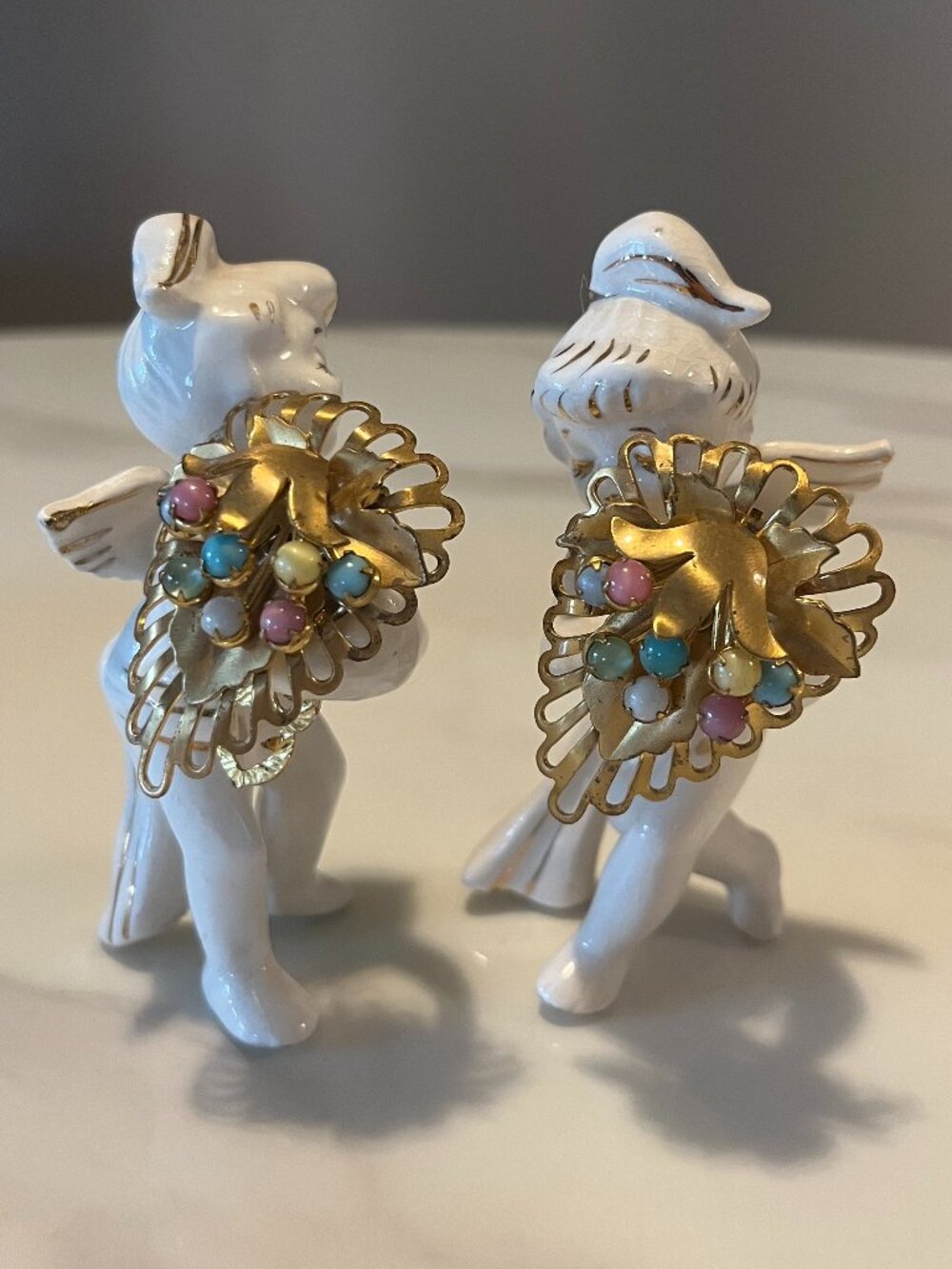 Vintage 1940s Filigree "Fruit Salad" Dress/Fur/Shoe Clips